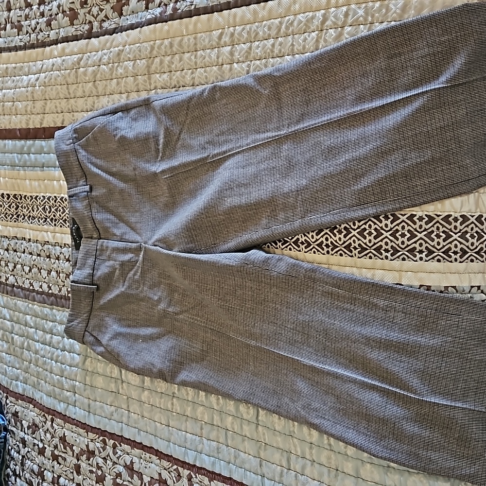 EUC-Talbots trousers, brown houndstooth. Fully lined, wool blend, with pockets.